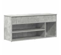 vidaXL Banco Zapatero Madera de ingeniería Gris hormigón 102x30,5x45cm, Banco Zapatero, Asiento de Banco de Pasillo, Asiento de Pasillo