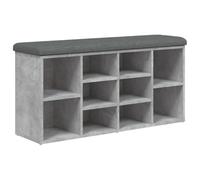 vidaXL Banco Zapatero Madera de ingeniería Gris hormigón 102x32x50 cm
