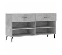 Vidaxl banco zapatero madera de ingeniería gris hormigón 102x35x55 cm