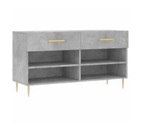 Vidaxl banco zapatero madera de ingeniería gris hormigón 102x35x55 cm
