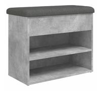 vidaXL Banco Zapatero Madera de ingeniería Gris hormigón 62x32x50 cm