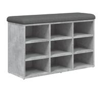 vidaXL Banco zapatero de madera de ingeniería Gris hormigón 82x32x50 cm