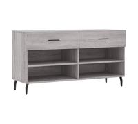 vidaXL Banco Zapatero Madera de ingeniería Gris Sonoma 102x35x55 cm