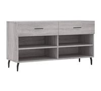 vidaXL Banco Zapatero Madera de ingeniería Gris Sonoma 102x35x55 cm