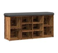 vidaXL Banco Zapatero Madera de ingeniería Madera Vieja 102x32x50 cm, Zapatero, Banco, Banco de almacenaje, Mueble Zapatero, Banco de Pasillo