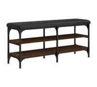 vidaXL Banco Zapatero Madera de ingeniería marrón Roble 102x32x47 cm