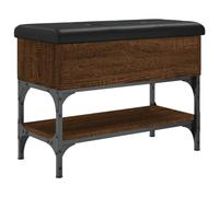 vidaXL Banco Zapatero Madera de ingeniería marrón Roble 62x32x45 cm