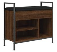 vidaXL Banco Zapatero Madera de ingeniería marrón Roble 65,5x32x57,5cm