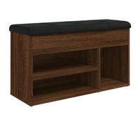vidaXL Banco Zapatero Madera de ingeniería marrón Roble 82x32x45,5 cm