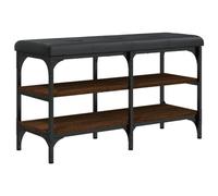 vidaXL Banco Zapatero Madera de ingeniería marrón Roble 82x32x47 cm