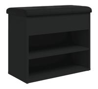 vidaXL Banco Zapatero Madera de ingeniería Negro 62x32x50 cm