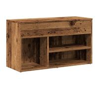 vidaXL Banco Zapatero Madera de ingeniería Negro 80x30x45 cm, Banco Zapatero, Asiento de Banco de Pasillo, Asiento de Pasillo, Banco de Pasillo