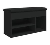 vidaXL Banco Zapatero Madera de ingeniería Negro 82x32x45,5 cm