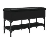 vidaXL Banco Zapatero Madera de ingeniería Negro 82x32x45 cm