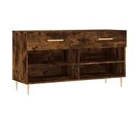 Vidaxl banco zapatero madera de ingeniería roble ahumado 102x35x55 cm