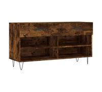 Vidaxl banco zapatero madera de ingeniería roble ahumado 102x35x55 cm