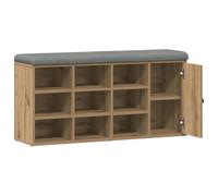 vidaXL Banco Zapatero Madera de ingeniería Roble Artesanal 102x32x50cm, Zapatero, Banco, Banco de almacenaje, Mueble Zapatero, Banco de Pasillo