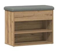 vidaXL Banco Zapatero Madera de ingeniería Roble Artisan 62x32x50 cm, Zapatero, Banco, Banco de almacenaje, Mueble Zapatero, Banco de Pasillo