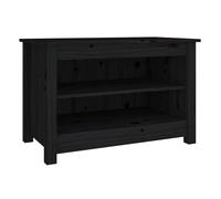 Vidaxl banco zapatero madera de pino maciza negro 70x38x45,5 cm