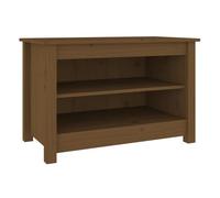 Vidaxl banco zapatero madera maciza de pino marrón miel 70x38x45,5cm