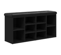 Banco zapatero hermes 10 módulos + asiento acolchado negro 50x102x32 cm
