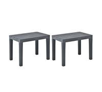 Vidaxl bancos de jardín 2 unidades plástico gris antracita