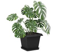 vidaXL Bandeja Cuadrada para Flores 6 pcs Negro 25,5 x 25,5 x 2,5 cm