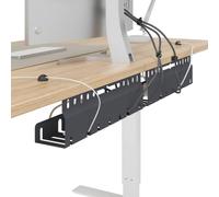 vidaXL - Bandeja de gestión de cables bajo el escritorio, 2 unidades, color antracita, oficina, sala de estudio, rectangular, moderno, ahorro de espacio, almacenamiento para cables, accesorio técnico