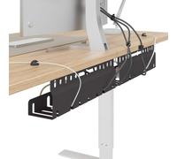 vidaXL - Bandeja de gestión de cables para escritorio (2 unidades, color negro, oficina, sala de estudio, rectangular, moderno, ahorro de espacio, almacenamiento para cables, accesorio técnico