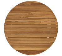 vidaXL - Bandeja de mesa, diámetro 60 x 3,5 redonda, madera de teca maciza, natural, mesa de teca, diseño moderno, mueble para el hogar, oficina, interior, exterior, superficie marrón
