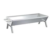 vidaXL Bandeja para Barbacoa Acero Inoxidable Plateado 118x42x30,5 cm, Bandeja para carbón, Bandeja ahumar Barbacoa, Bandeja de carbón para Parrilla