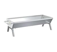 vidaXL Bandeja para Barbacoa Acero Inoxidable Plateado 118x42x30,5 cm, Bandeja para carbón, Bandeja ahumar Barbacoa, Bandeja de carbón para Parrilla