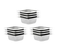 vidaXL 12x Bandejas Gastronorm Accesorios Casa Hogar Cocina Comedor Comida Cubertería Bufet GN 1/6 65 mm Acero Inoxidable Plateado