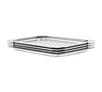 vidaXL 4X Bandejas Gastronorm de Alimentos GN 1/1 Utensilios Calientaplatos Hostelería Cocina Comida Buffet Baño María 20 mm de Acero Inoxidable