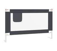 vidaXL Barandilla de Seguridad Cama de Niño Protección Cuna Bebé Guardería Dormitorio Habitación Protector Riel Barrera Gris Oscuro Tela 120x25 cm