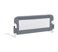 vidaXL Barandilla de Seguridad Cama de Niño Poliéster Casa Hogar Habitación Dormitorio Movilidad Mobiliario Clínico Colchón Salud 102x42 cm Gris