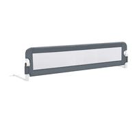 vidaXL Barandilla de Seguridad Cama de Niño Poliéster Casa Hogar Habitación Dormitorio Movilidad Mobiliario Clínico Colchón Salud 180x42 cm Gris
