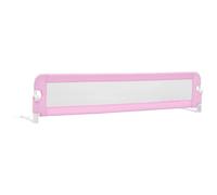 vidaXL Barandilla de Seguridad Cama de Niño Poliéster Casa Hogar Habitación Dormitorio Movilidad Mobiliario Clínico Colchón Salud 180x42 cm Rosa