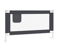 vidaXL Barandilla de Seguridad Cama de Niño Protección Cuna Bebé Guardería Dormitorio Habitación Protector Riel Barrera Gris Oscuro Tela 140x25 cm