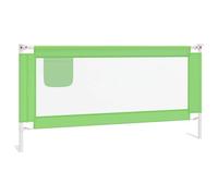 vidaXL Barandilla de Seguridad Cama de Niño Protección Cuna Bebé Guardería Dormitorio Habitación Protector Riel Barrera Verde Tela 180x25 cm
