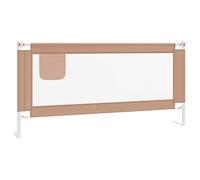 vidaXL Barandilla de Seguridad Cama de Niño Protección Cuna Bebé Guardería Dormitorio Habitación Protector Riel Barrera Taupe Tela 190x25 cm