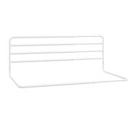 vidaXL Barandilla de seguridad para cama infantil en color blanco, ancho ajustable (76-137 cm), puerta vertical de metal, construcción de hierro resistente, fácil montaje, adecuado para niños de 18