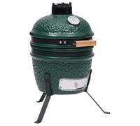 vidaXL Barbacoa 2 en 1 Ahumadora Kamado Cocción Parrilla Ahumador BBQ Portátil Jardín Patio Terraza Exterior Camping Diversión de Cerámica Verde 56 cm