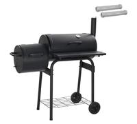 vidaXL Barbacoa al aire libre 103 x 60 x 113 cm de acero negro, moderna barbacoa para exterior, barbacoa portátil para jardín, camping y celebraciones, resistente a la intemperie para eventos y