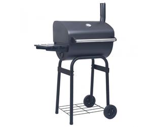 VidaXL Barbacoa de Carbón con Ahumador Negro