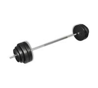 vidaXL Barra de Curl 60 kg Barra de Discos Set Completo de Pesas Musculación