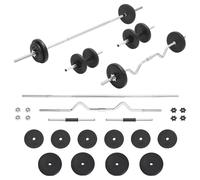 vidaXL barra de musculación con discos barras de musculación con discos barra con pesas
