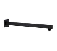 vidaXL Barra de Soporte Ducha Cuadrada Brazo Estabilidad Cuarto de Baño Agua Alcachofa Pared Duradera Acero Inoxidable 201 Negro 40 cm