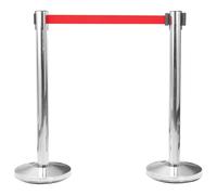 vidaXL Barrera de Cinta Tipo Aeropuerto con Soportes Control de Multitudes Cola Interior Aire Libre Exterior Hoteles Restaurantes Separador Acero Plateado