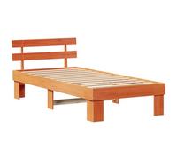 vidaXL Base de Cama con Cabecera Marrón Encerado 90x190 cm Madera Maciza de Pino